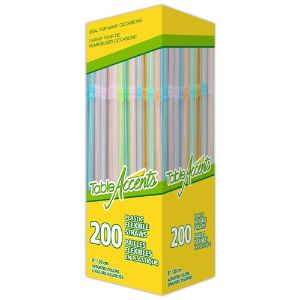 Table Accents - Flexible Straws - 8'- 200PK