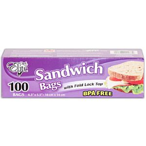 Chef Elite Fold Lock Sandwich Bags 100 - Packs