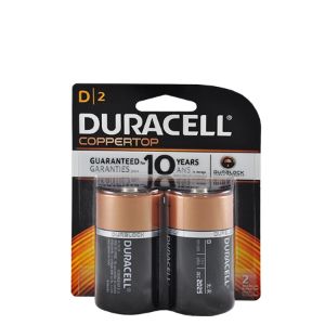 Duracell Battery D2 (Coppertop) 6 IN BOX