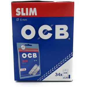 OCB Slim Filters, 6MM Pack of 34 Bags With 120 Filters Each