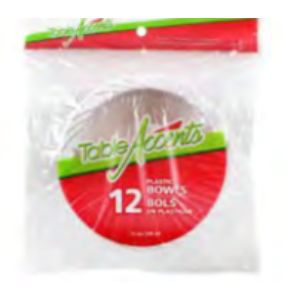 Table Accents Plastic Bowls 12 OZ - 12PACK