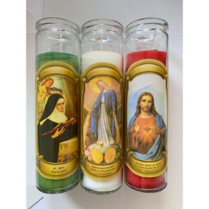 Glass Candle With Picture 12 In Box