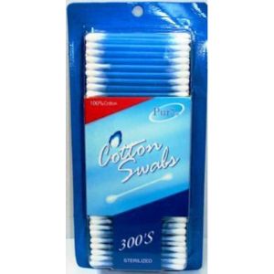 Pure Cotton Swab Plastic Stick 300'S