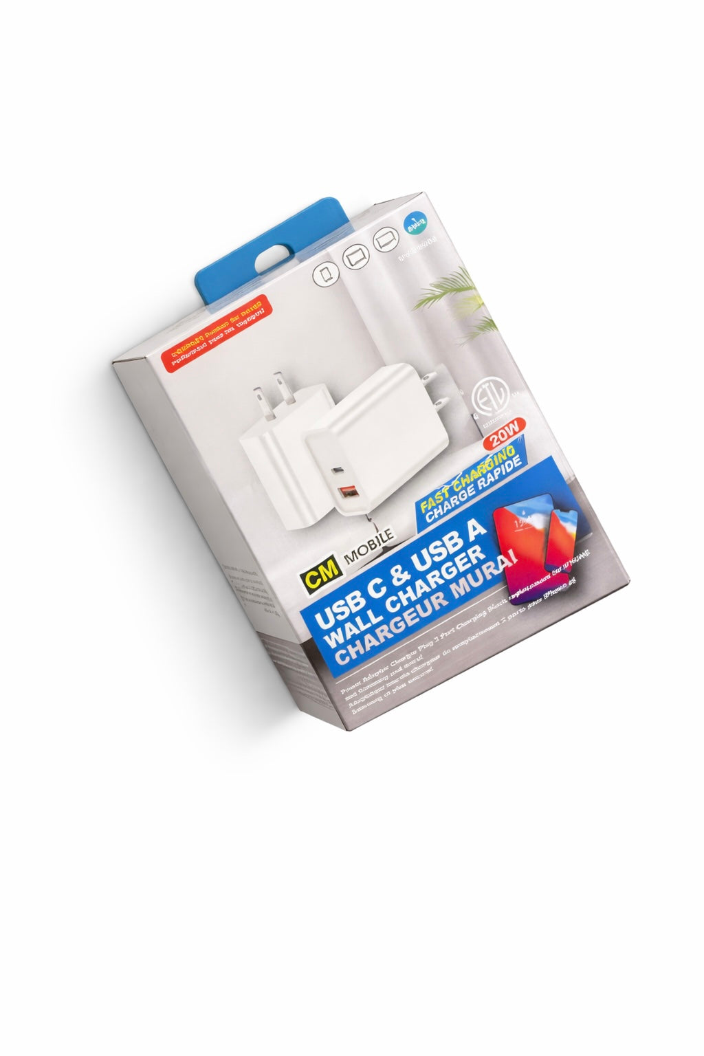 20W Fast Charging Dual Port Wall Charger (USB-C & USB-A)