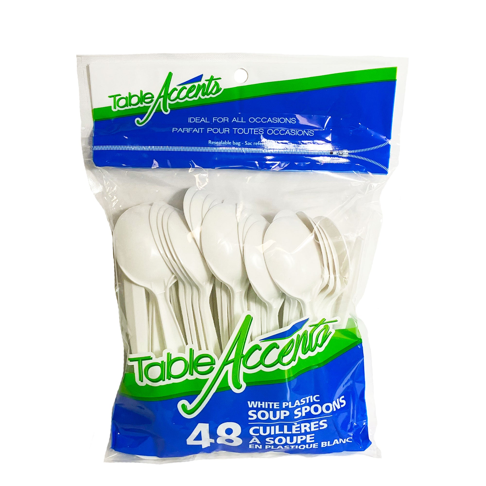 Table Accents - Plastic Tea Spoons - White - 48Pk