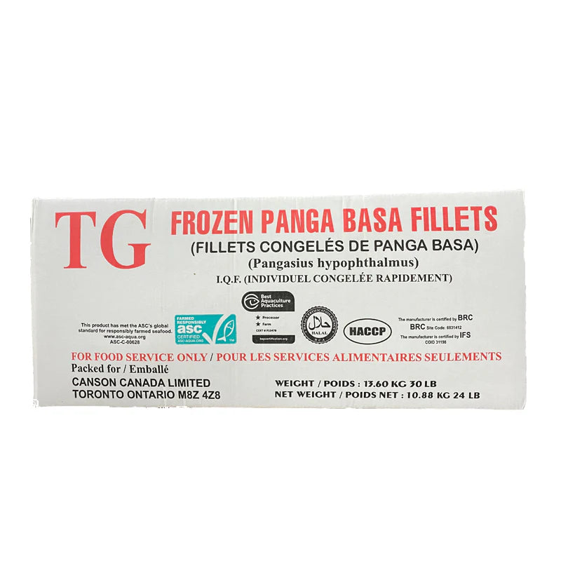 TG Basa Fillet Fish (16-18 oz), Case (30 LBs)