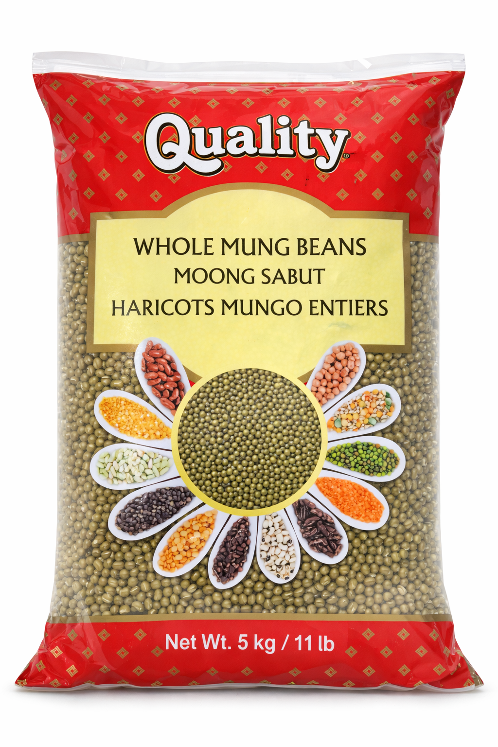Quality Whole Mung Beans (Moong Sabut) – 5 kg / 11 lb