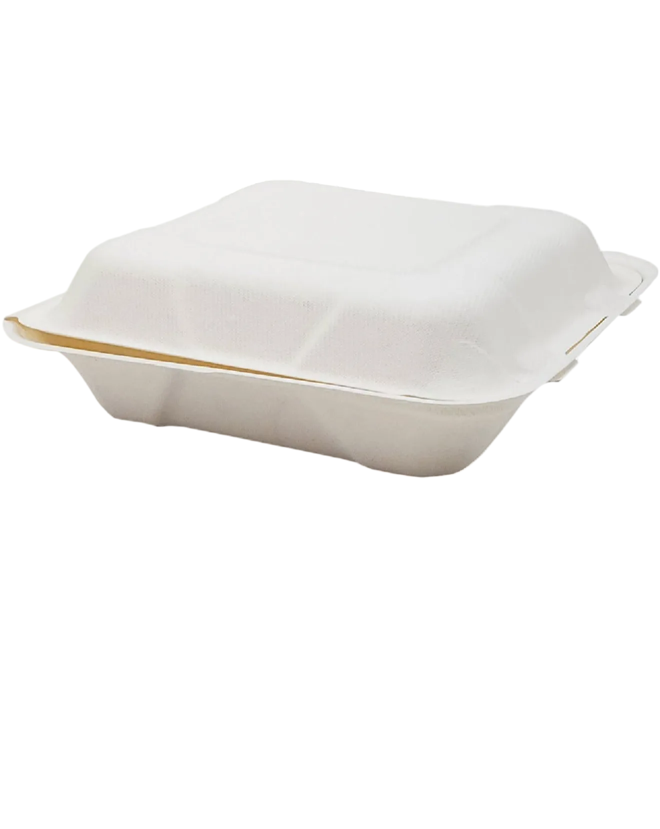 MI-MA- 8x8 Bagasse Clamshell Container - 1 Compartment - 200pc
