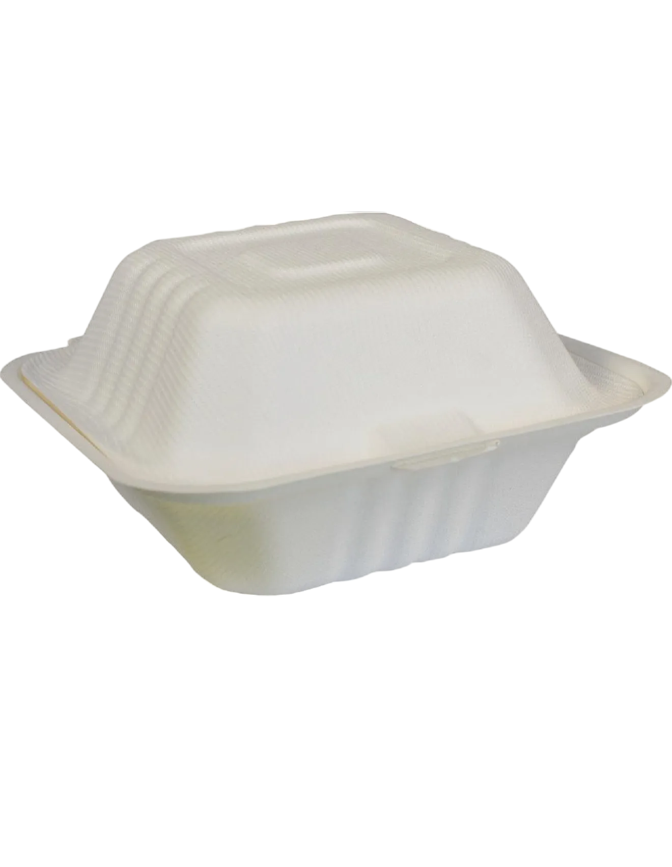 6x6 Bagasse Clamshell Container - 500pcs