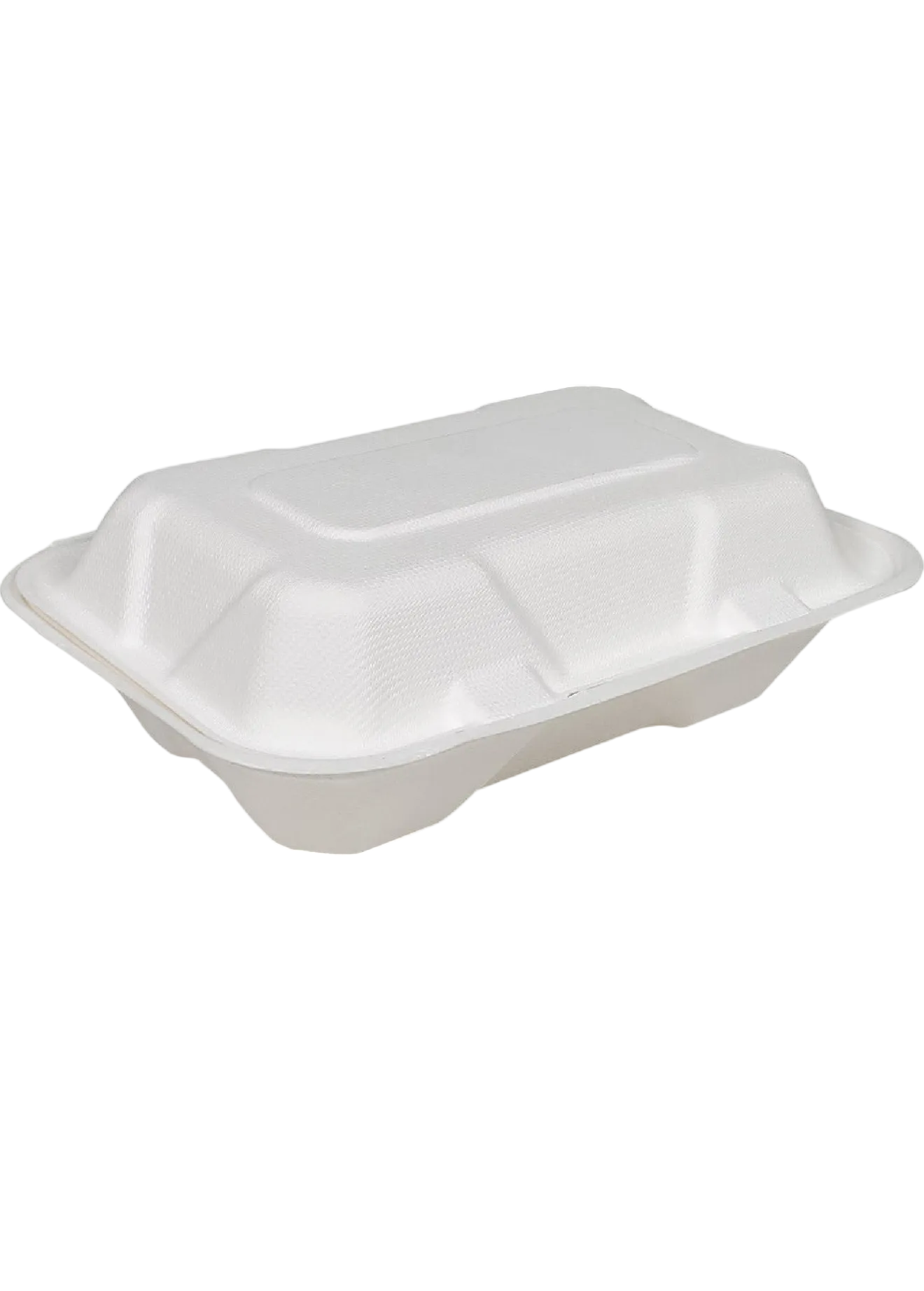 9x6x3 Bagasse Clamshell Container 250pc