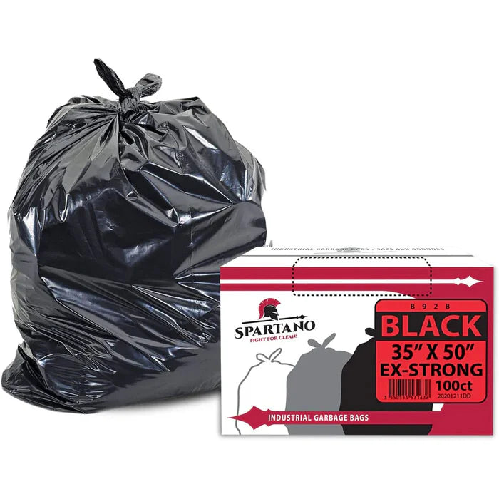Spartano - Garbage Bags - Ex-Strong - Black - 35"x50"- 100ct