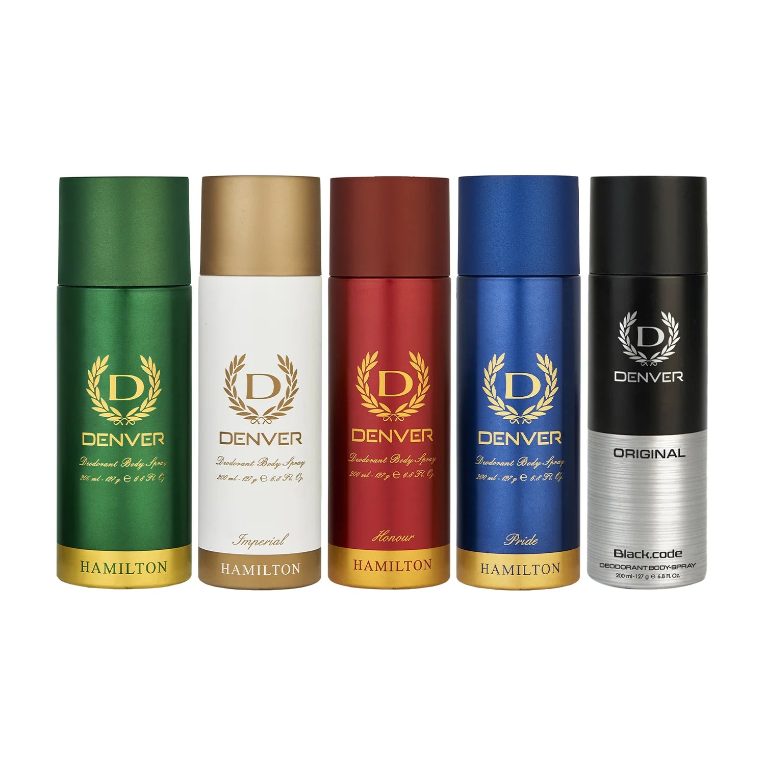 Denver Hamilton Deodorant Body Spray Collection – 5 Variants (200 ml each)