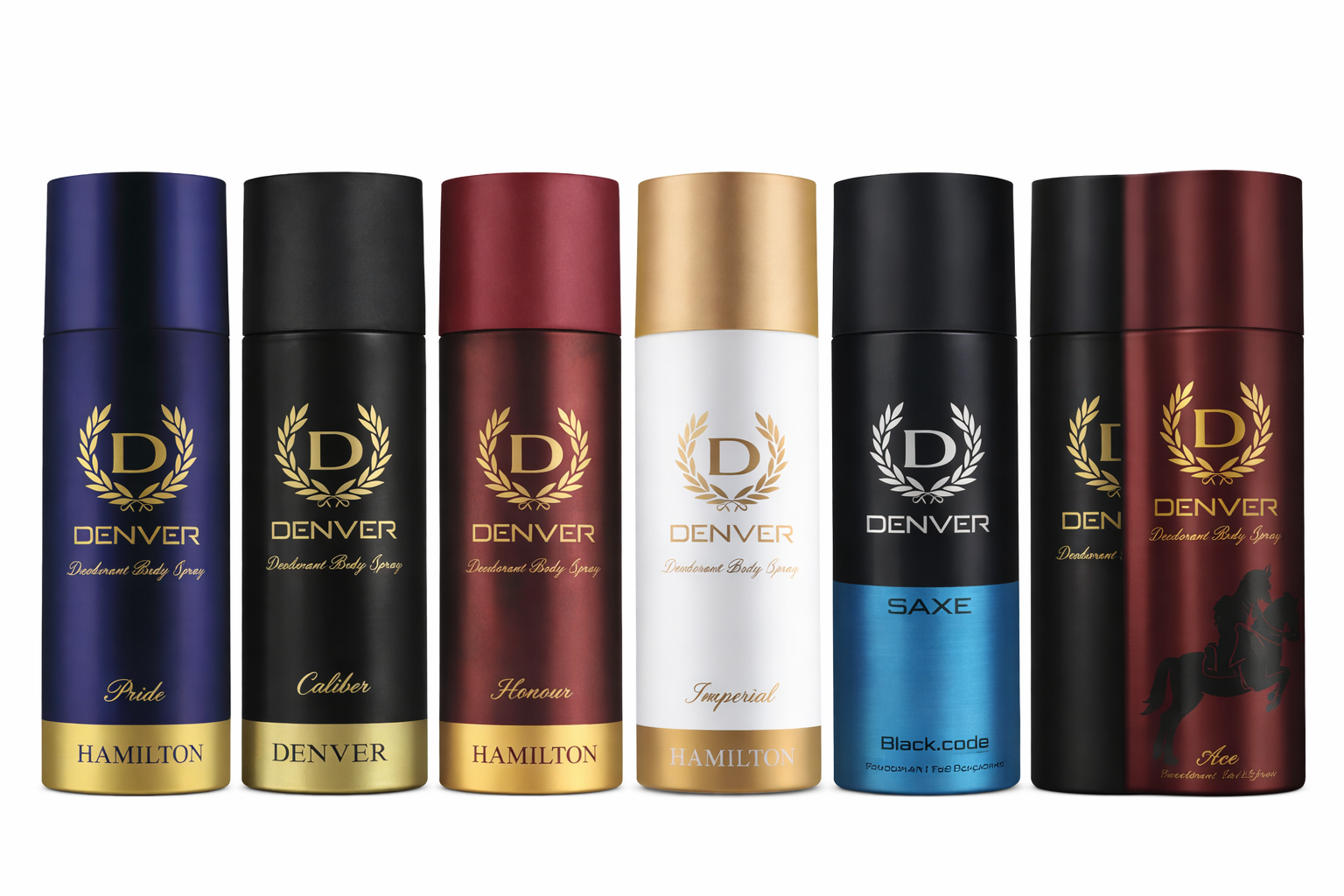 Denver Hamilton Deodorant Body Spray Collection – All sort (150 ml each)