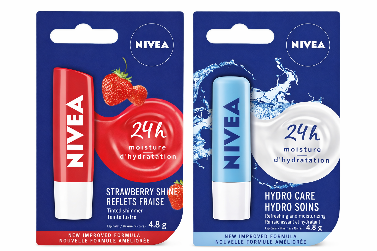Baume à lèvres NIVEA CARE - Brillance Fraise - 4,8 g