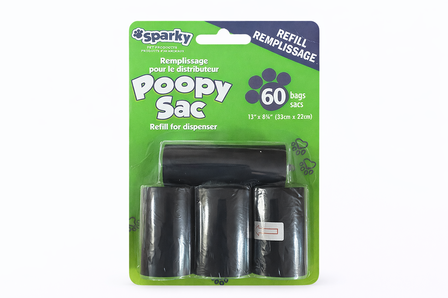 Sparky Poopy Sac Dog Waste Bag Refills – 60 Bags (For Dispenser)
