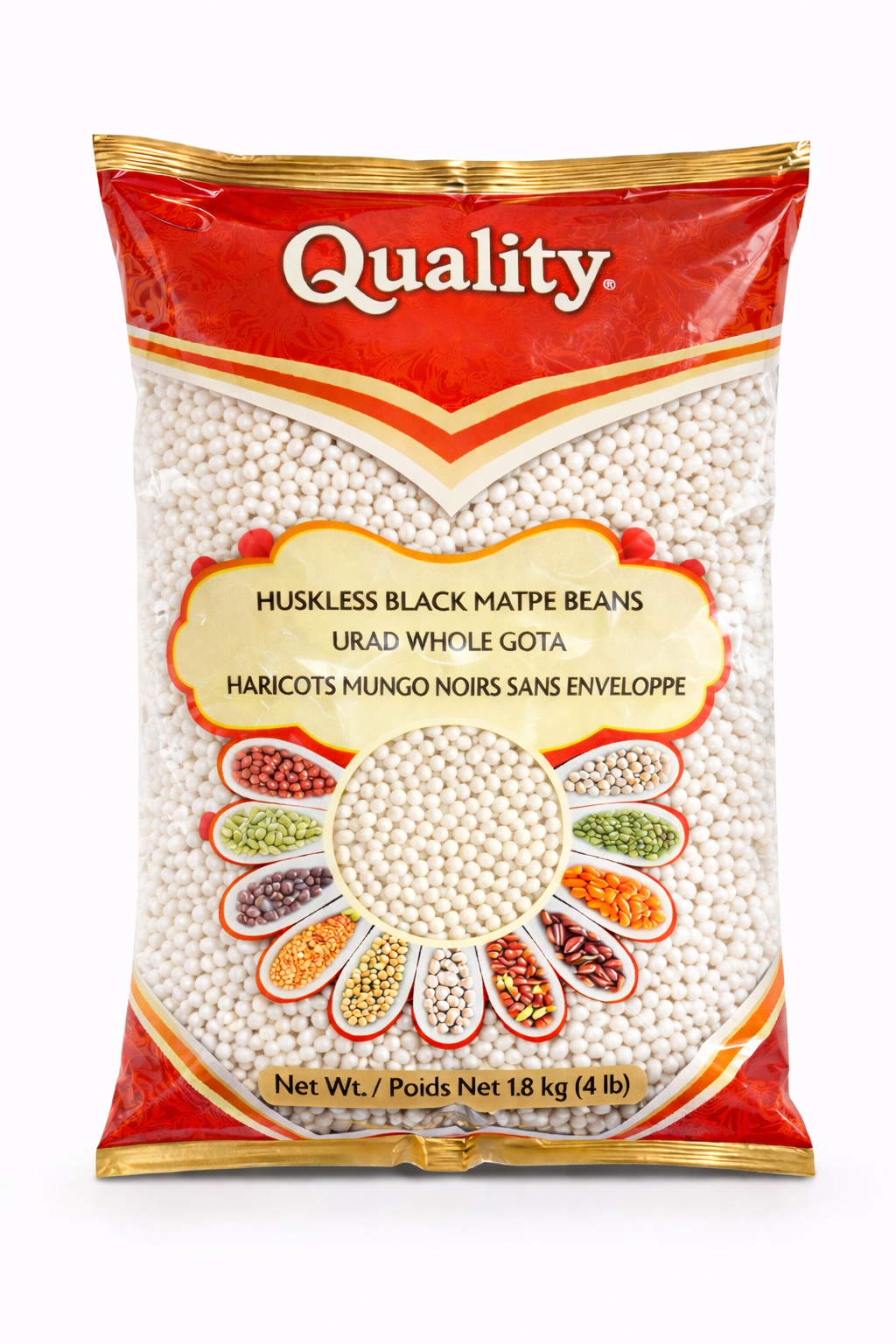 Quality - Urad Matpe Bean Whole - 1.8kg