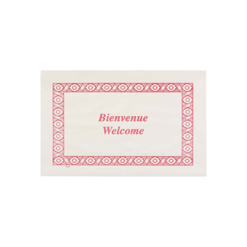 9"x13" SC - Bienvenue / Welcome - Rouge Red - 1000 pcs