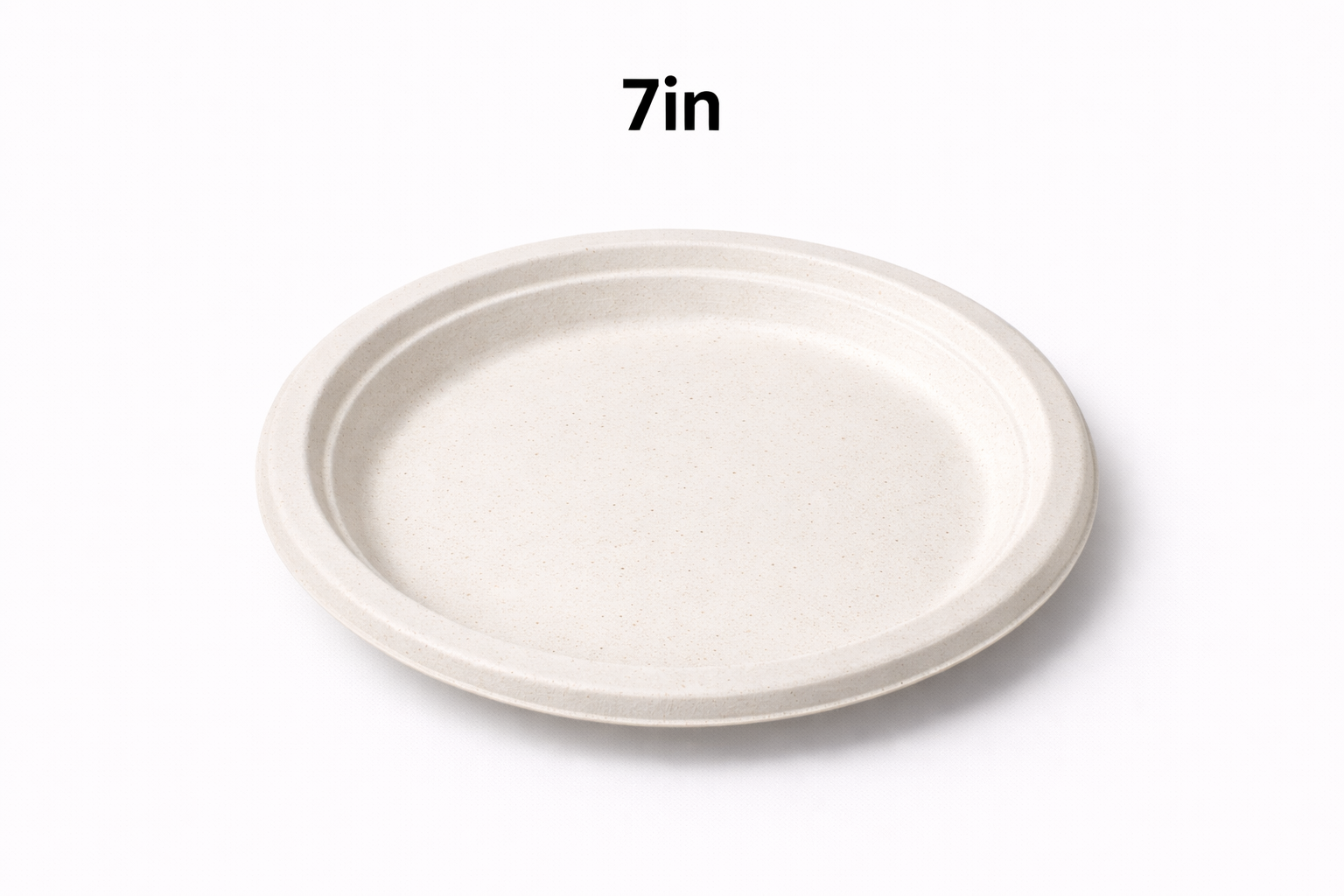 7″ Bagasse Round Plates - 20pcs x 15pack