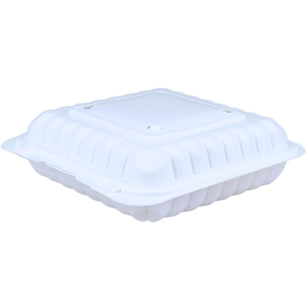 Eco-Craze  MFPP Clamshell Container 9x9x2.6" -1 Compt. White