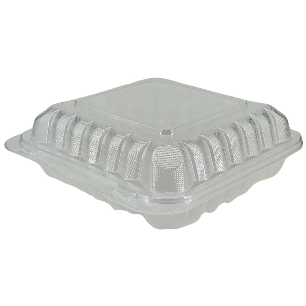 Value+ - PP-883C-VH Premium Food Container 8x8x2.9"  3 Compt. Clear