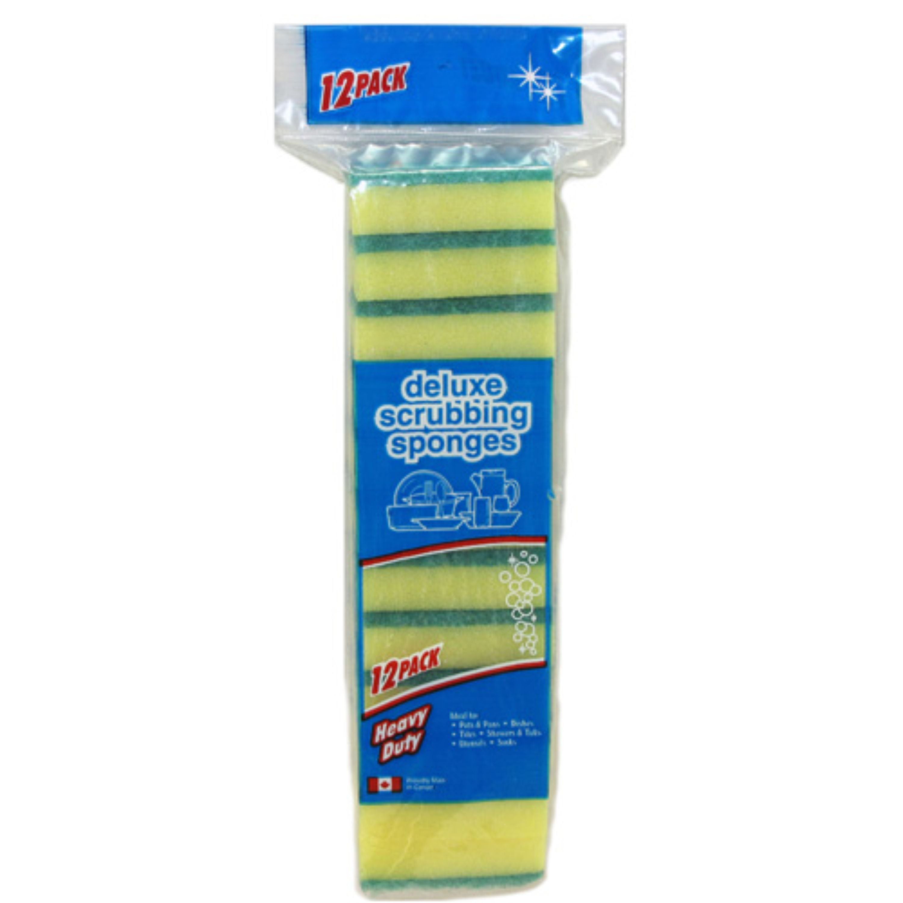 Royal Sponge Deluxe - Sponge & Srcuber 33 x 22 x 1 Heavy Duty 12PK