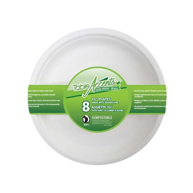 Table Accents Compostable Plates - 10/Pack, 9"
